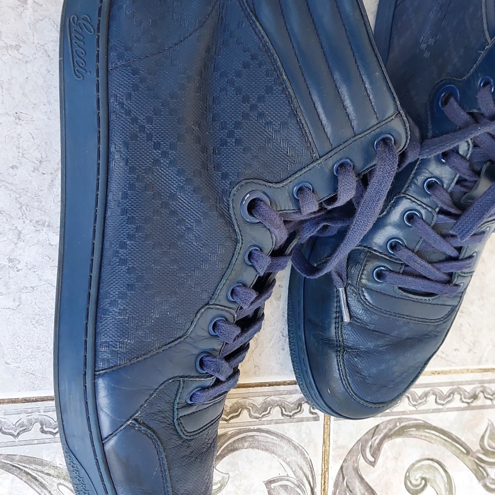 Gucci diamante leather high top sneakers - Picture 3 of 9